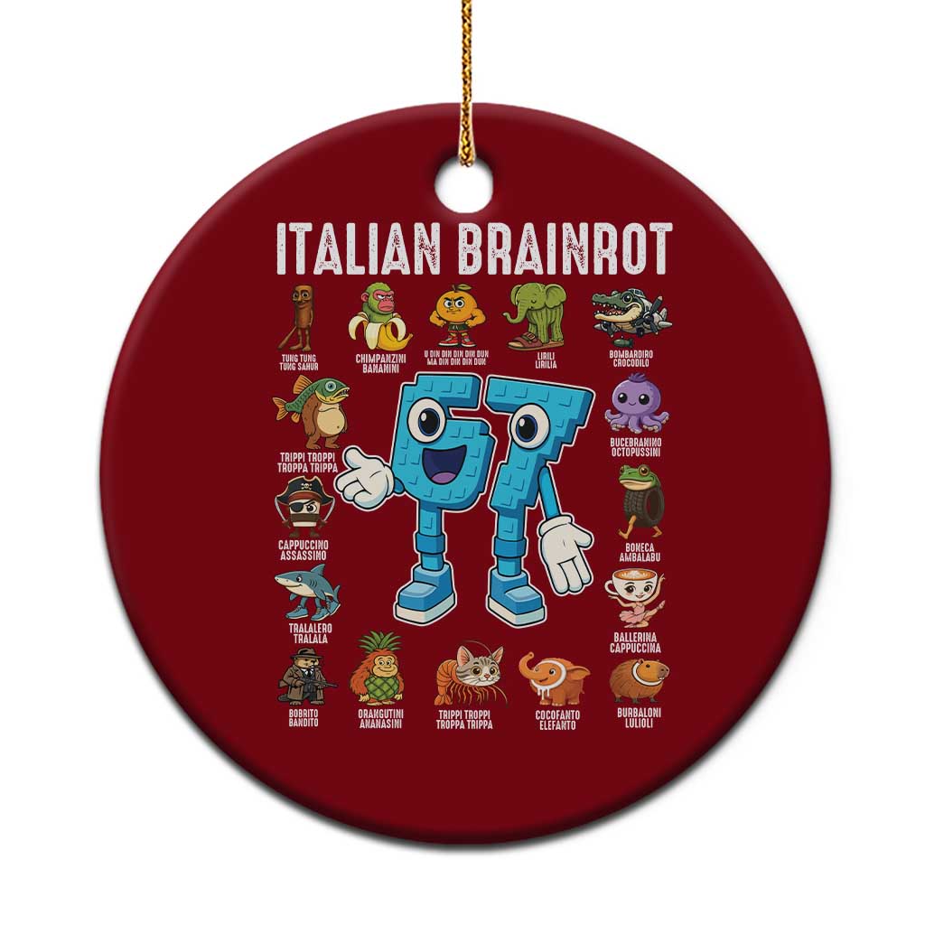 Italian Brainrot 67 Meme Ceramic Ornament Funny Six Seven Absurdist Viral Chaoscore Internet Humor Addicts TS02 1pc Red Print Your Wear