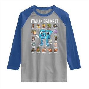 Italian Brainrot 67 Meme Raglan Shirt Funny Six Seven Absurdist Viral Chaoscore Internet Humor Addicts TS02 Sport Gray Royal Print Your Wear