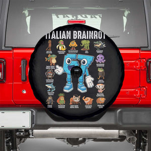 Italian Brainrot 67 Meme Spare Tire Cover Funny Six Seven Absurdist Viral Chaoscore Internet Humor Addicts TS02 Black Print Your Wear