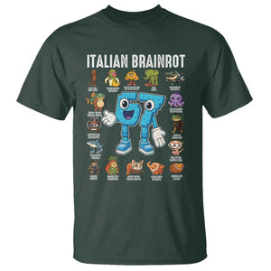 Italian Brainrot 67 Meme T Shirt Funny Six Seven Absurdist Viral Chaoscore Internet Humor Addicts TS02 Dark Forest Green Print Your Wear