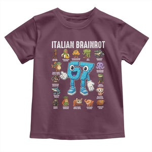 Italian Brainrot 67 Meme Toddler T Shirt Funny Six Seven Absurdist Viral Chaoscore Internet Humor Addicts TS02 Maroon Print Your Wear