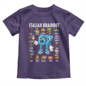 Italian Brainrot 67 Meme Toddler T Shirt Funny Six Seven Absurdist Viral Chaoscore Internet Humor Addicts TS02 Purple Print Your Wear