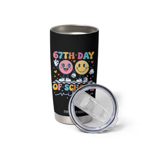 67th Day of School Vibes Tumbler Cup Cute Retro Smiling Face for Students & Teachers TS02 Print Your Wear