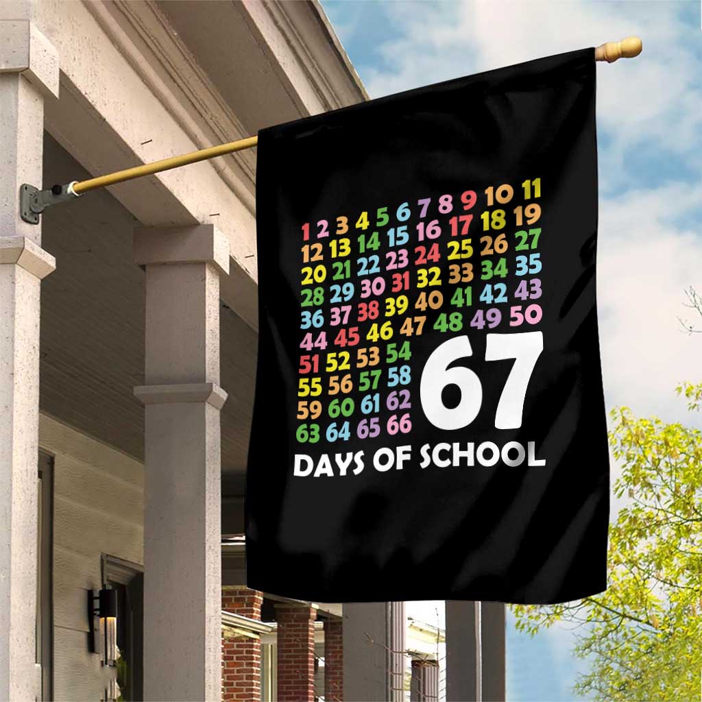 67 Days of School Garden Flag Colorful Countdown Grid Milestone Classroom Fun TS02 Print Your Wear