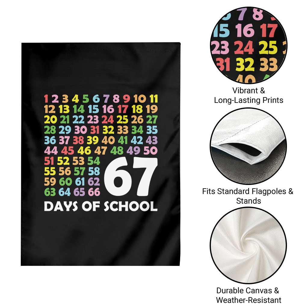 67 Days of School Garden Flag Colorful Countdown Grid Milestone Classroom Fun TS02 Print Your Wear