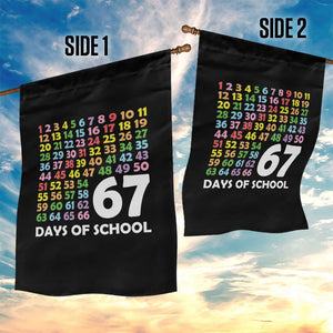 67 Days of School Garden Flag Colorful Countdown Grid Milestone Classroom Fun TS02 Print Your Wear