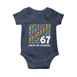 67 Days of School Baby Onesie Colorful Countdown Grid Milestone Classroom Fun TS02 Navy Print Your Wear