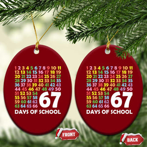 67 Days of School Ceramic Ornament Colorful Countdown Grid Milestone Classroom Fun TS02 Print Your Wear