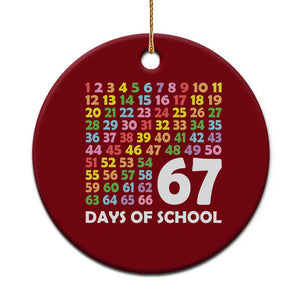 67 Days of School Ceramic Ornament Colorful Countdown Grid Milestone Classroom Fun TS02 1pc Red Print Your Wear