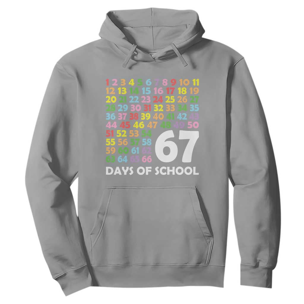 67 Days of School Hoodie Colorful Countdown Grid Milestone Classroom Fun TS02 Sport Gray Print Your Wear
