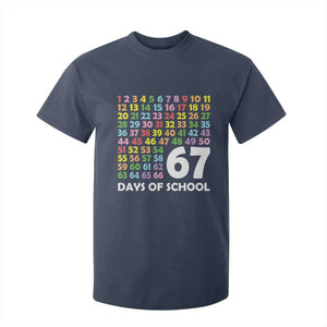 67 Days of School T Shirt For Kid Colorful Countdown Grid Milestone Classroom Fun TS02 Navy Print Your Wear