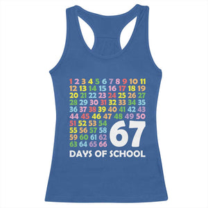 67 Days of School Racerback Tank Top Colorful Countdown Grid Milestone Classroom Fun TS02 Royal Blue Print Your Wear