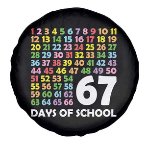 67 Days of School Spare Tire Cover Colorful Countdown Grid Milestone Classroom Fun TS02 Print Your Wear