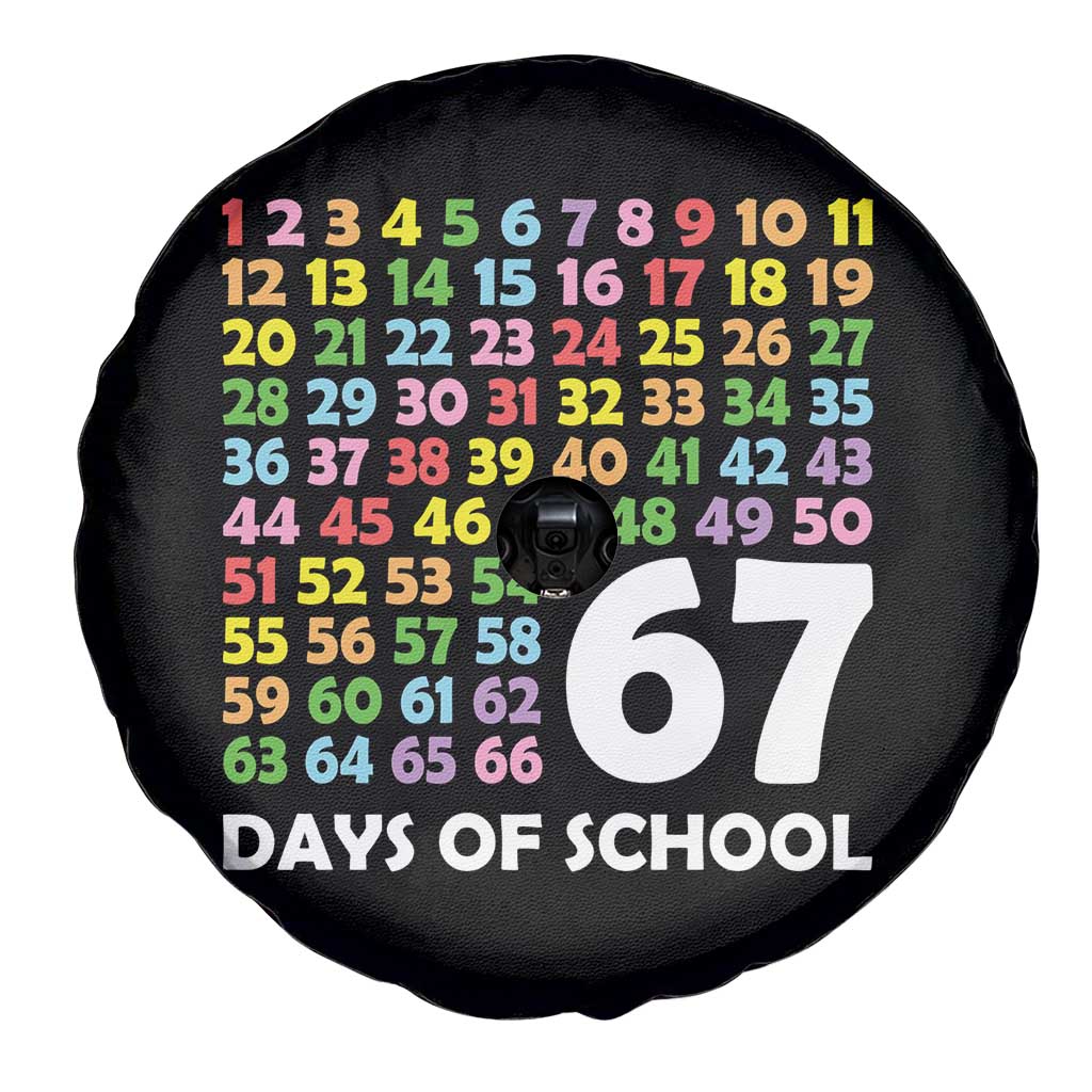 67 Days of School Spare Tire Cover Colorful Countdown Grid Milestone Classroom Fun TS02 Print Your Wear
