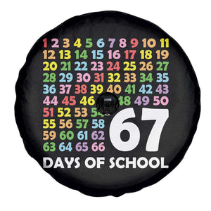 67 Days of School Spare Tire Cover Colorful Countdown Grid Milestone Classroom Fun TS02 Print Your Wear