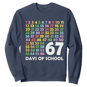 67 Days of School Sweatshirt Colorful Countdown Grid Milestone Classroom Fun TS02 Navy Print Your Wear