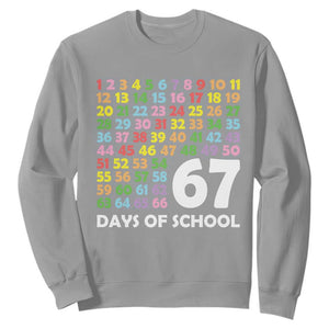 67 Days of School Sweatshirt Colorful Countdown Grid Milestone Classroom Fun TS02 Sport Gray Print Your Wear