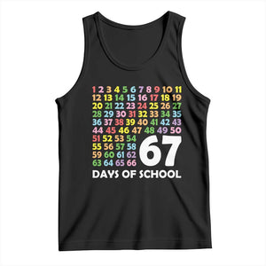 67 Days of School Tank Top Colorful Countdown Grid Milestone Classroom Fun TS02 Black Print Your Wear