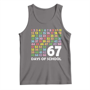 67 Days of School Tank Top Colorful Countdown Grid Milestone Classroom Fun TS02 Deep Heather Print Your Wear