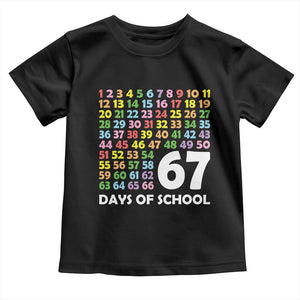 67 Days of School Toddler T Shirt Colorful Countdown Grid Milestone Classroom Fun TS02 Black Print Your Wear