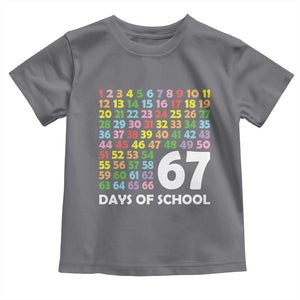 67 Days of School Toddler T Shirt Colorful Countdown Grid Milestone Classroom Fun TS02 Charcoal Print Your Wear