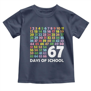 67 Days of School Toddler T Shirt Colorful Countdown Grid Milestone Classroom Fun TS02 Navy Print Your Wear