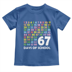67 Days of School Toddler T Shirt Colorful Countdown Grid Milestone Classroom Fun TS02 Royal Blue Print Your Wear