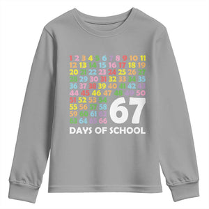 67 Days of School Youth Sweatshirt Colorful Countdown Grid Milestone Classroom Fun TS02 Sport Gray Print Your Wear