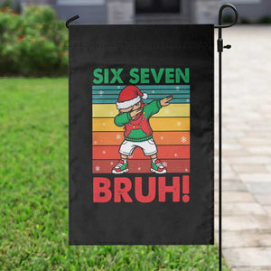 Six Seven Bruh Christmas Dabbing Garden Flag Funny 67 Meme Retro Santa Kid Vibes TS02 Print Your Wear