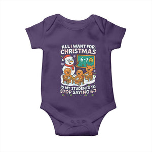 Gingerbread Classroom 67 Meme Baby Onesie Funny Christmas Teacher My Students To Stop Saying Six Seven TS02 Purple Print Your Wear