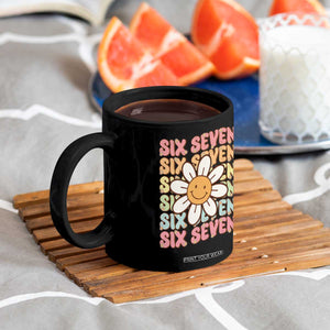 Six Seven Flower Power Coffee Mug Viral 67 Meme with Retro Daisy TS02 Print Your Wear