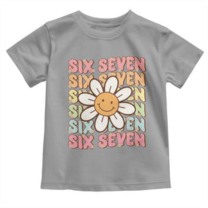 Six Seven Flower Power Toddler T Shirt Viral 67 Meme with Retro Daisy TS02 Sport Gray Print Your Wear
