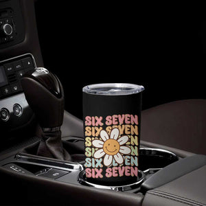Six Seven Flower Power Tumbler Cup Viral 67 Meme with Retro Daisy TS02 Print Your Wear