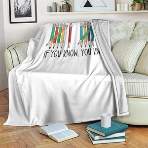 Funny 6 7 Pencil Humor Throw Blanket If You Know You Know Six Seven Joke TS02 Print Your Wear