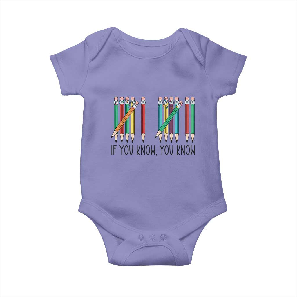 Funny 6 7 Pencil Humor Baby Onesie If You Know You Know Six Seven Joke TS02 Violet Print Your Wear