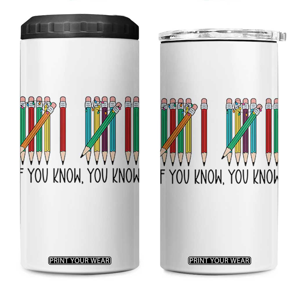 Funny 6 7 Pencil Humor 4 in 1 Can Cooler Tumbler If You Know You Know Six Seven Joke TS02 One Size: 16 oz White Print Your Wear