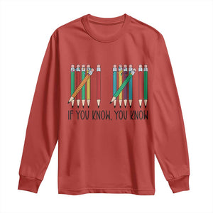 Funny 6 7 Pencil Humor Long Sleeve Shirt If You Know You Know Six Seven Joke TS02 Red Print Your Wear