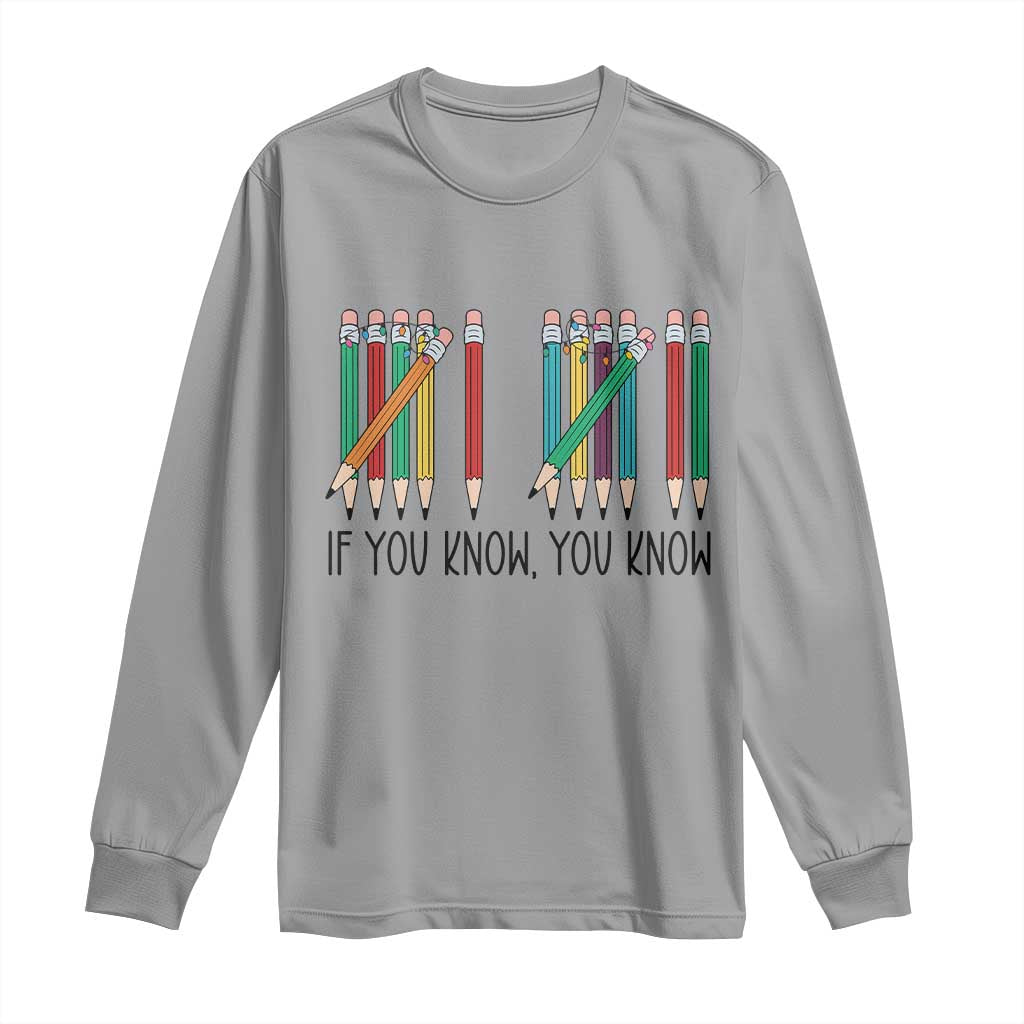 Funny 6 7 Pencil Humor Long Sleeve Shirt If You Know You Know Six Seven Joke TS02 Sport Gray Print Your Wear