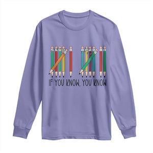 Funny 6 7 Pencil Humor Long Sleeve Shirt If You Know You Know Six Seven Joke TS02 Violet Print Your Wear
