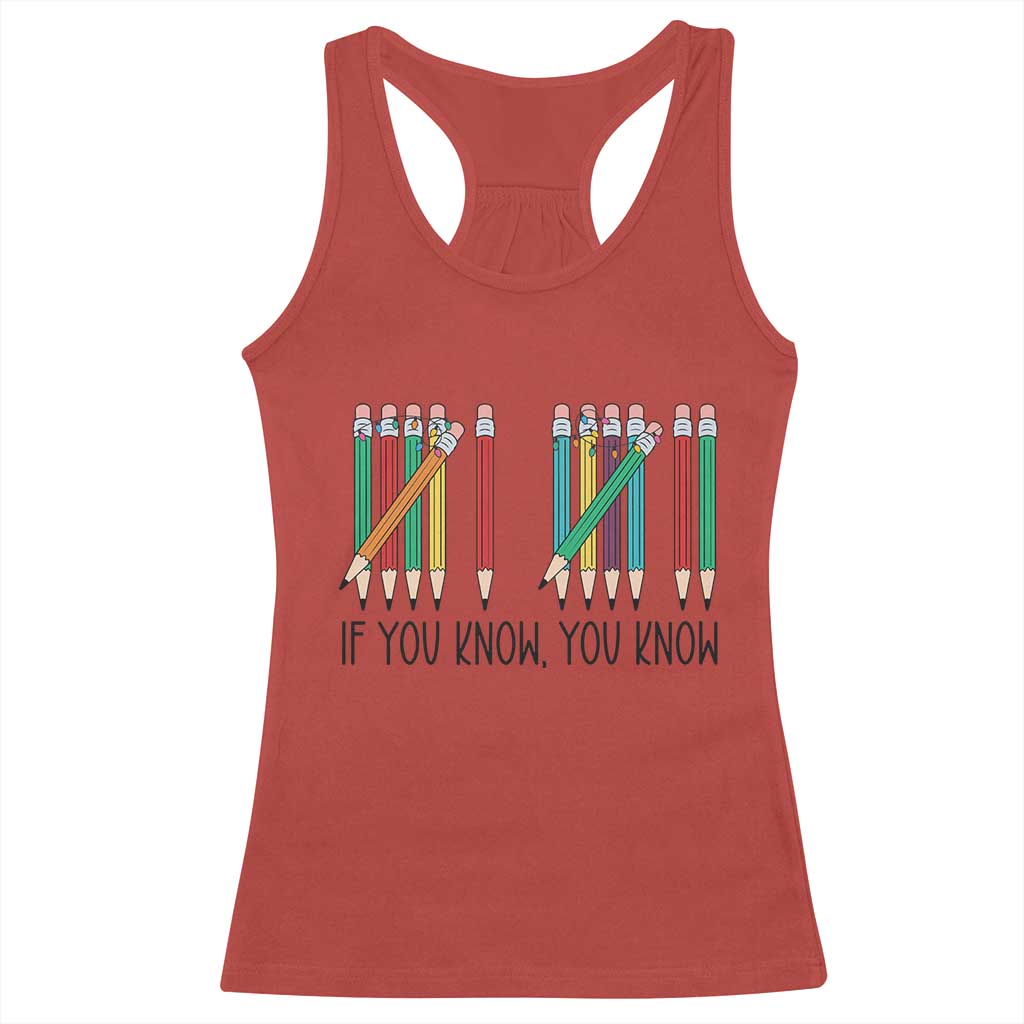 Funny 6 7 Pencil Humor Racerback Tank Top If You Know You Know Six Seven Joke TS02 Red Print Your Wear
