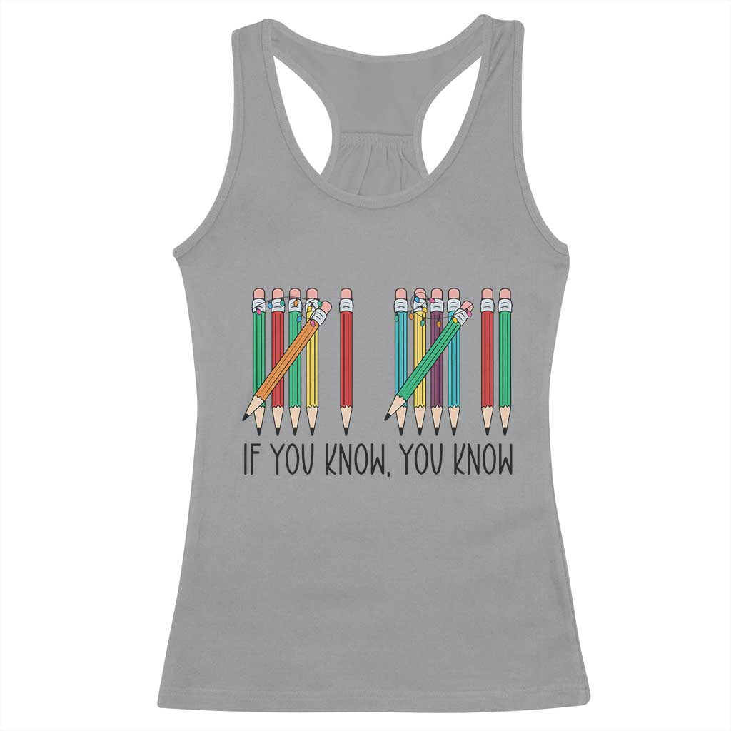 Funny 6 7 Pencil Humor Racerback Tank Top If You Know You Know Six Seven Joke TS02 Sport Gray Print Your Wear