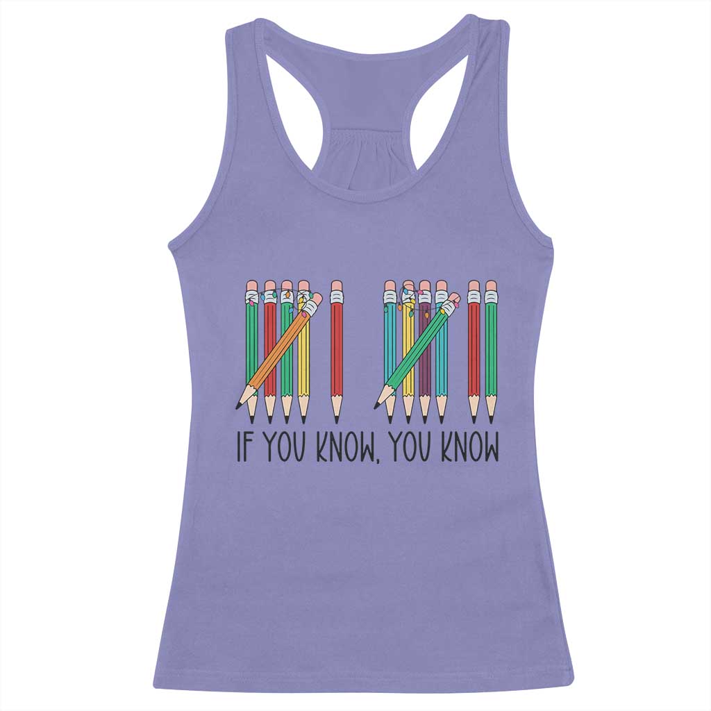Funny 6 7 Pencil Humor Racerback Tank Top If You Know You Know Six Seven Joke TS02 Violet Print Your Wear