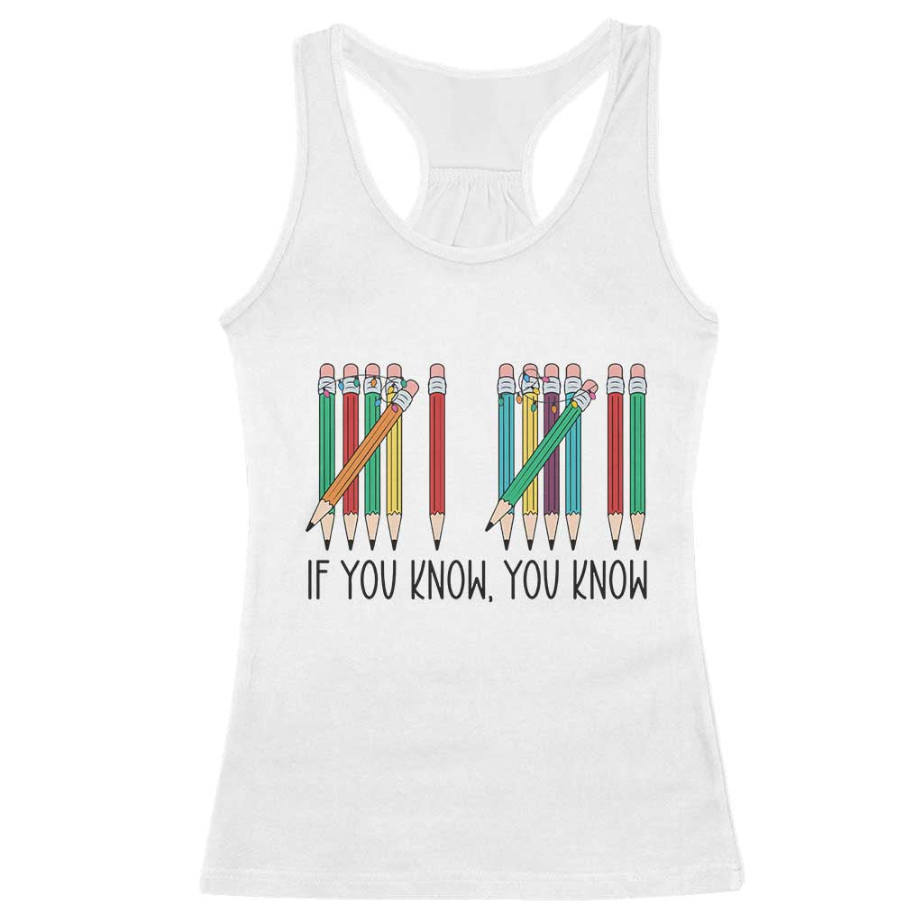 Funny 6 7 Pencil Humor Racerback Tank Top If You Know You Know Six Seven Joke TS02 White Print Your Wear