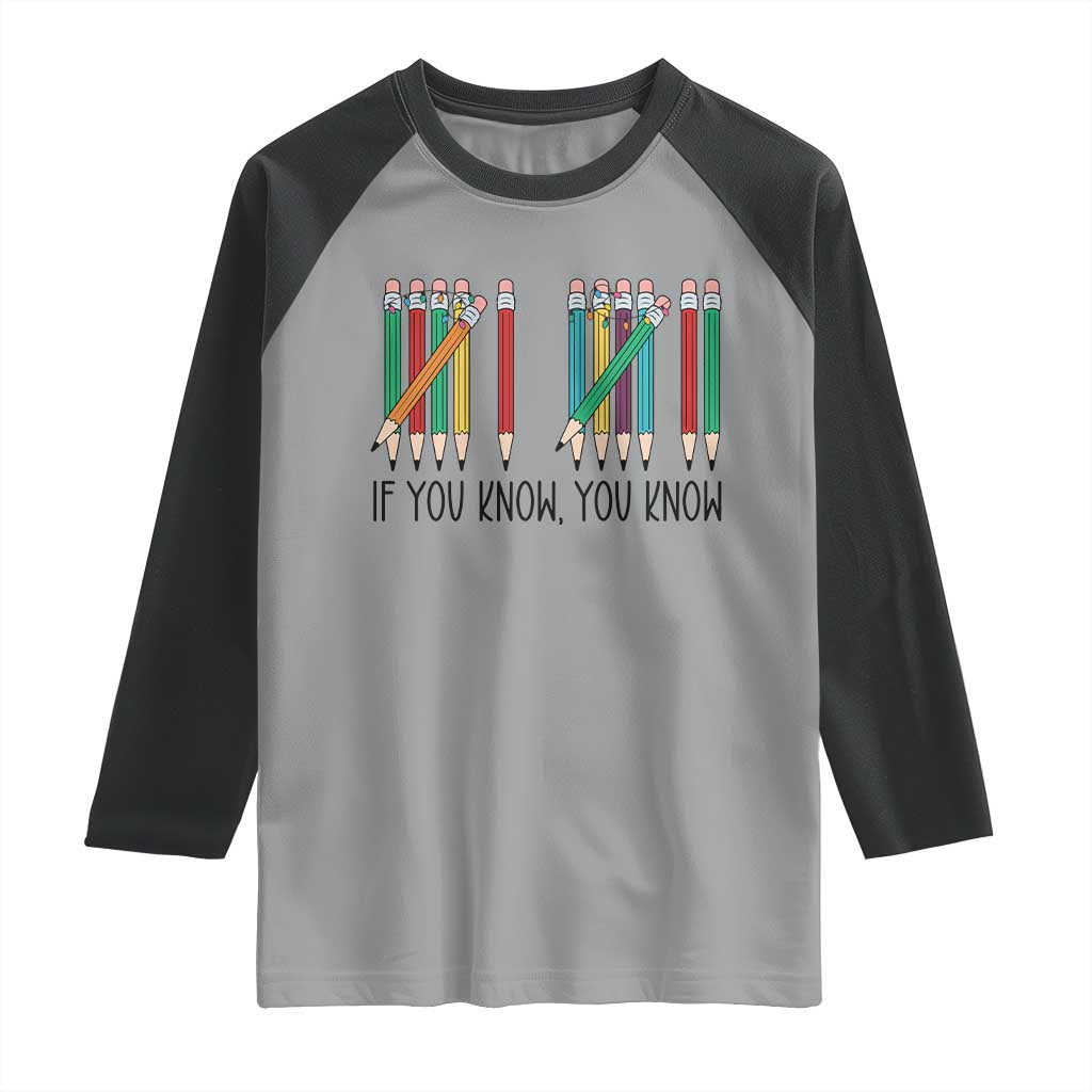 Funny 6 7 Pencil Humor Raglan Shirt If You Know You Know Six Seven Joke TS02 Sport Gray Black Print Your Wear