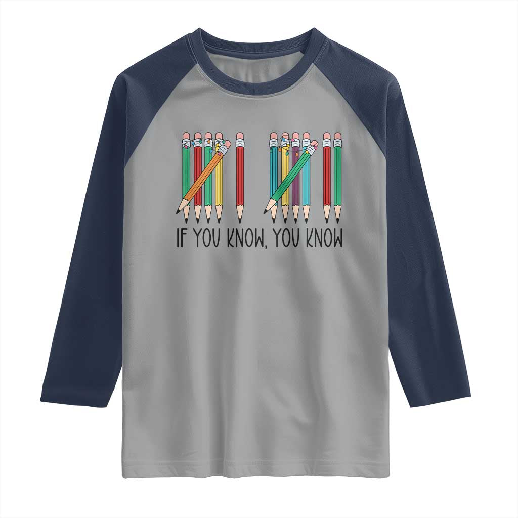 Funny 6 7 Pencil Humor Raglan Shirt If You Know You Know Six Seven Joke TS02 Sport Gray Navy Print Your Wear