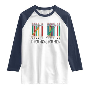 Funny 6 7 Pencil Humor Raglan Shirt If You Know You Know Six Seven Joke TS02 White Navy Print Your Wear