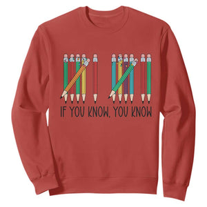 Funny 6 7 Pencil Humor Sweatshirt If You Know You Know Six Seven Joke TS02 Red Print Your Wear