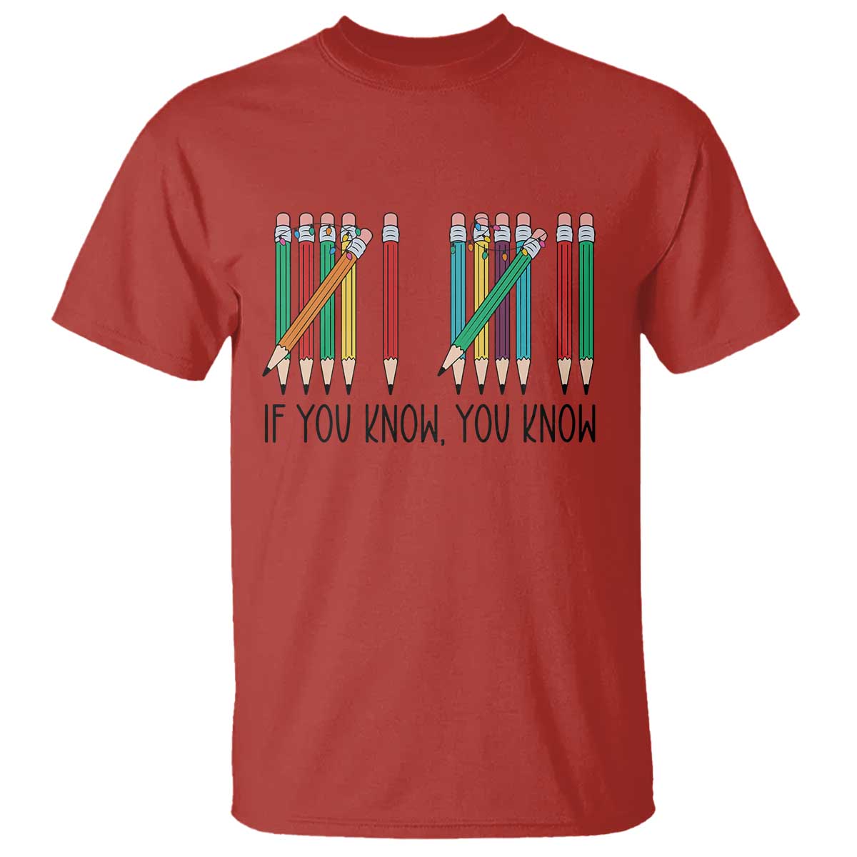 Funny 6 7 Pencil Humor T Shirt If You Know You Know Six Seven Joke TS02 Red Print Your Wear