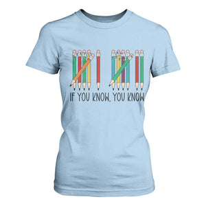 Funny 6 7 Pencil Humor T Shirt For Women If You Know You Know Six Seven Joke TS02 Light Blue Print Your Wear