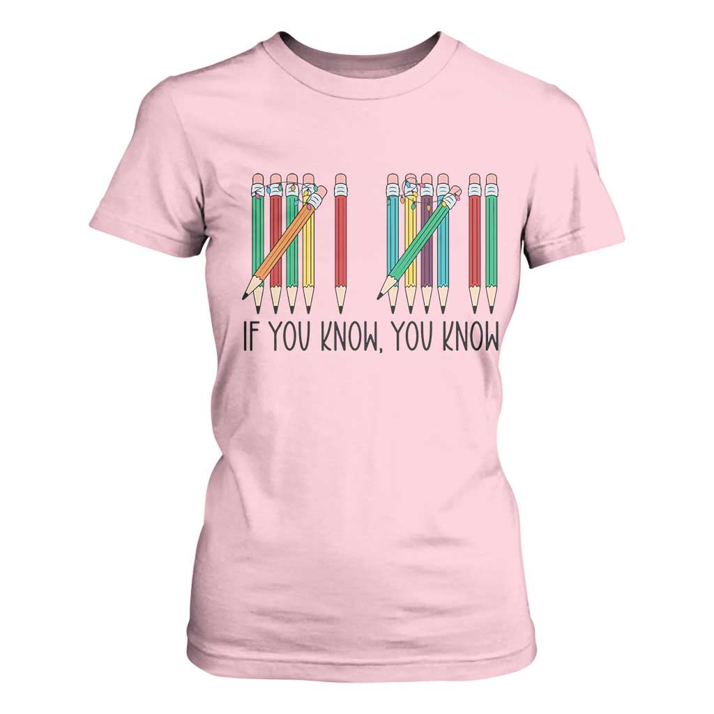 Funny 6 7 Pencil Humor T Shirt For Women If You Know You Know Six Seven Joke TS02 Light Pink Print Your Wear